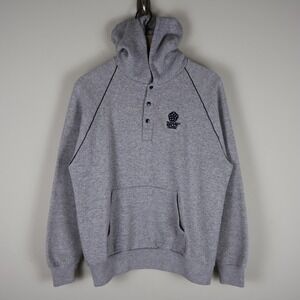 Vintage 80s Walt Disney World Epcot Center Henley Hoodie Gray Large 22x25.5